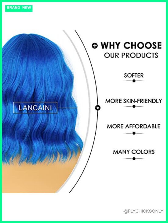 Short Bob Wavy Wig with Bangs Synthetic Heat Resistant Cosplay Wig main image 5